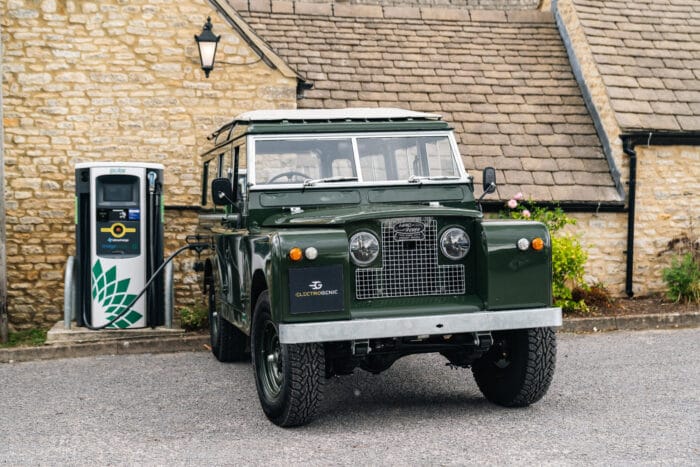 Electrogenic electric Land Rover Series II charging